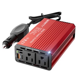 Car Power Inverter 300W, 12V to 110V DC to AC Converter with Dual AC Outlets, 65W PD USB-C & 18W QC USB-A Fast Charging ports, Vehicle Power Supply Adapter with Cooling Fan for Travel, Camping,Outdoor
