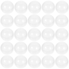 SEWACC 100pcs Small Round Capsules Clear Containers for Toy Vending Gumball Machines Surprise for Kids Party Favor Prize