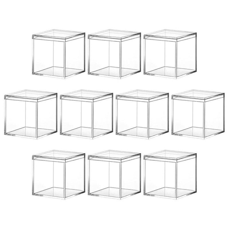 Operitacx 10pcs Small Acrylic Boxes with Lids Clear Acrylic Plastic
