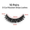 Eyelashes Russian Strip Lashes Natural Fluffy Wispy D Curly Effect