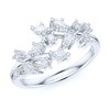 PRSTANI Sterling Silver Spilt Tree Branch Prong-Set Simulated Marquise Diamond