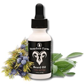 Stonefoot Farms Stonefoot Farms Beard Oil - Cedarwood & Sage - Moisturizes, Softens & Conditions with Jojoba Oil & Argan Oil - Beard Growth Oil for Men with Beards, Mustaches, Facial Hair - Reduces Itchiness, Promotes Growth