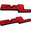 YUGEYE 2X 6.2L Emblems Engine Name 3D Metal Badge Aluminum