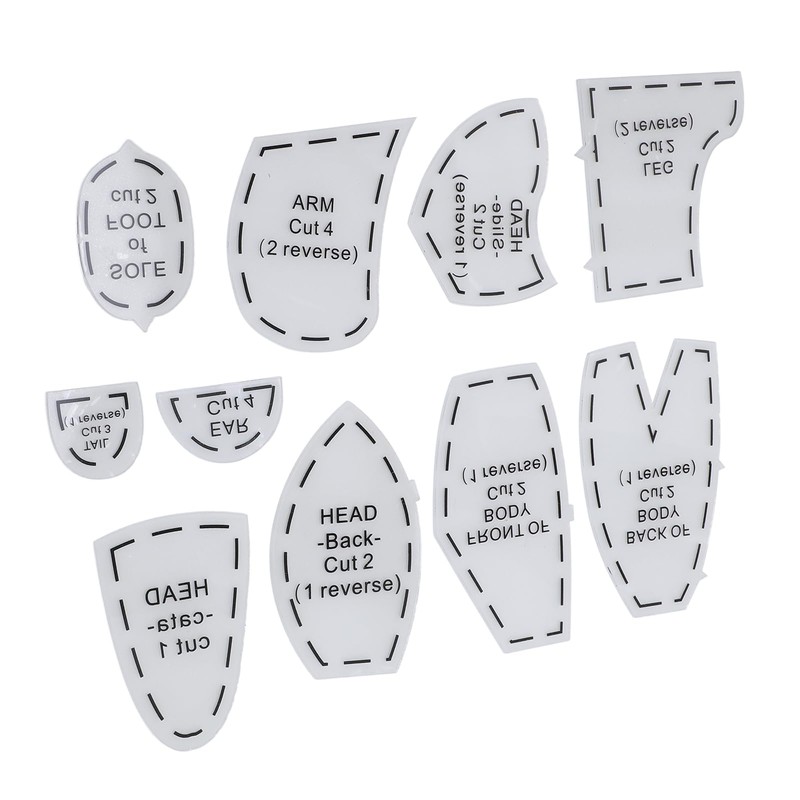 Generic Acrylic Memory Bear Template Ruler Set for Sewing Patterns