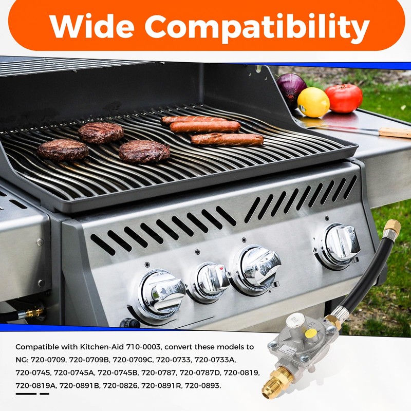 ETERMETA Natural Gas Conversion Kit Regulator Compatible with Kitchen Aid