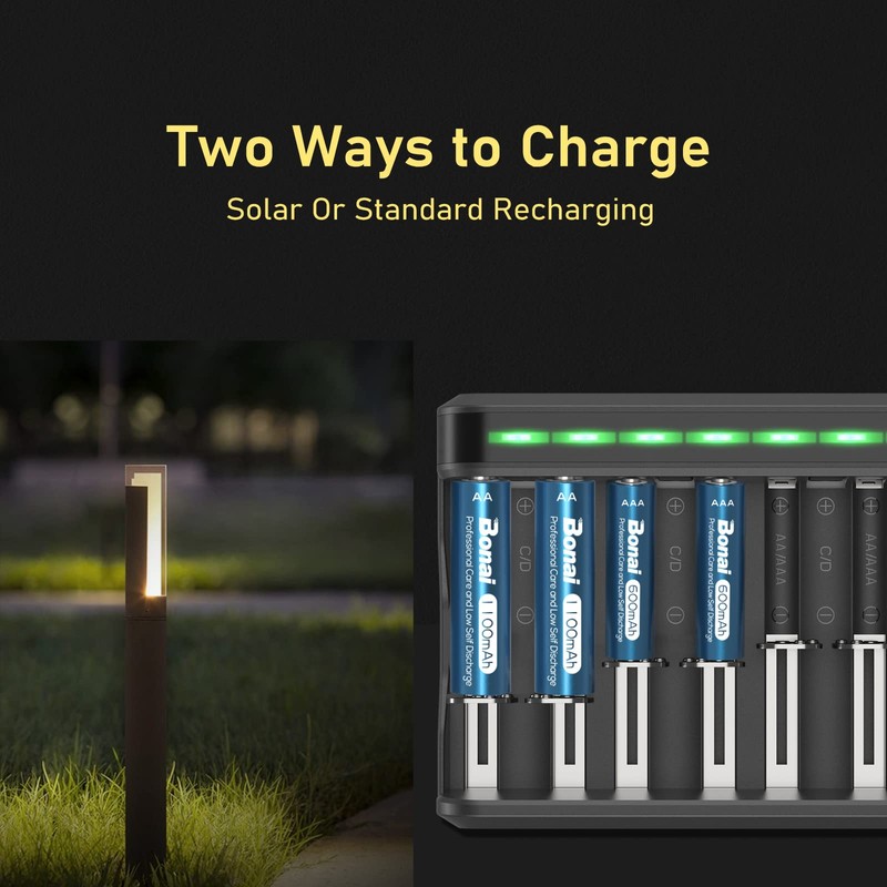 BONAI AA Rechargeable Batteries, High Capacity NiMH Battery for Outdoor