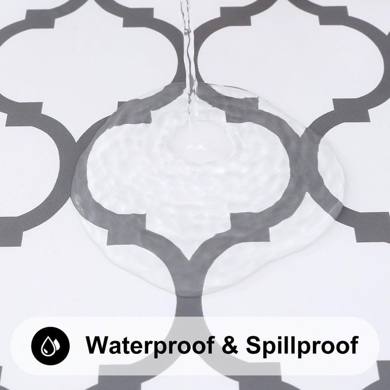 Smiry Round Picnic Tablecloth, Waterproof Elastic Fitted Table Covers for