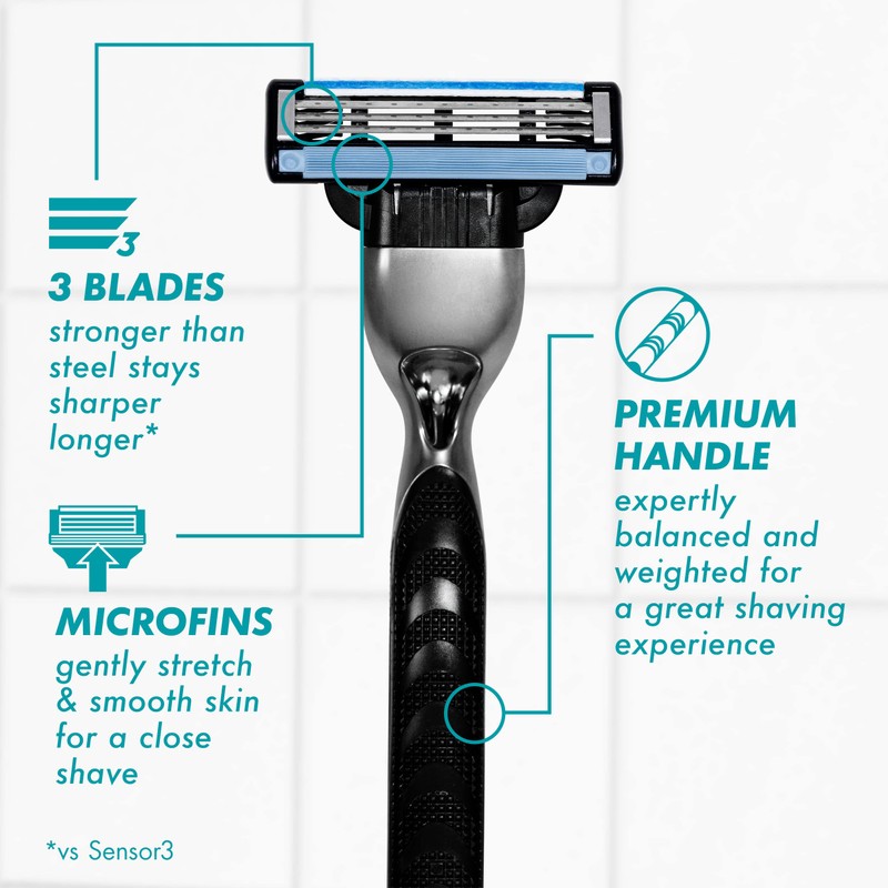 Gillette Mach3 Razor for Men, 1 Razor Handle + 1