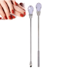 Nail Art Stirring Rod DIY Tools, Professional Grade Acrylic Spoon Spatula and Stirring Stick Manicure Tool Set for Fingernails and Toenails,Pack of 2(Clear)