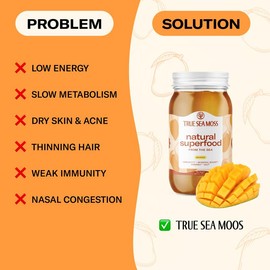 TrueSeaMoss 2-Bottle Bundle with Gift: Mango-Pineapple & Blue Spirulina-Raspberry – Wildcrafted Irish Sea Moss Gel – Rich in Minerals & Vitamins –  supports immune, improves digestion, boost energy, skin & hair health