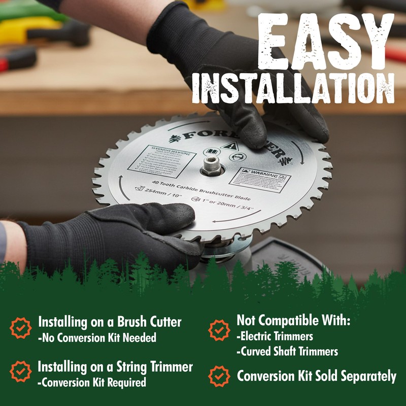 FORESTER Carbide Tip Brush Cutter Blade - 9in x 50