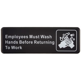 Winco - SGN-322-3 in x 9 in Employee Hand Wash Sign