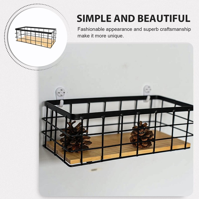 Gatuida 1Set Iron Basket for Organization Wrought Iron Storage Basket