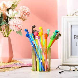 24 Pieces Cute Dinosaur Black Ink Pens Cartoon Writing Gel Ink Pens Animal Writing Fun Office Supplies Cute School Supplies Set for Writing Kawaii Dinosaur Stationery for Girls Teens Women Boys