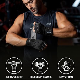 MhIL Guantes Gym Guantes de Entrenamiento para Hombres y Mujeres Guantes para Gym de Levantamiento de Pesas Hombres y Mujeres, Guantes de Gimnasio para Hombres, Guantes de Ejercicio y Entrenamiento