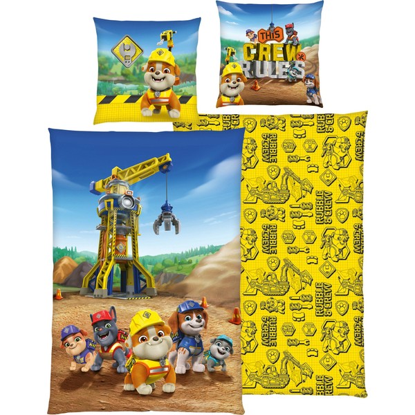 Herding Kinder-Wendebettwäsche Rubble&Crew Renforcé bunt Größe 1x 135x200 cm +