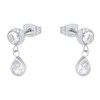 Amor Stud Earrings for Women, Stainless Steel, Synthetic Zirconia, Stainless