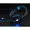 Shot Case Gamer Headphones with Microphone and Remote Control for PC Toshiba LED Sound Controller Universal USB Jack Blue