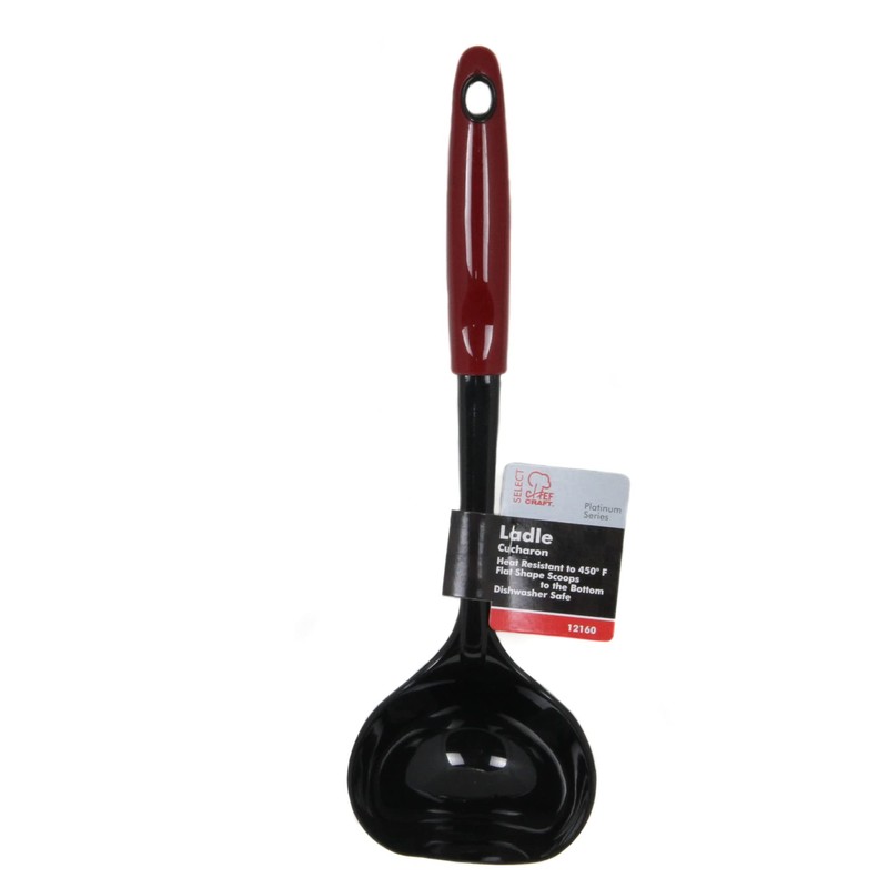 Chef Craft Select Nylon Soup Cooking Ladle, 12 inch, Red