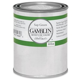 Gamblin Artist39;s Oil Color 16 oz Can - Sap Green