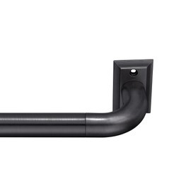 MODE Room Darkening Collection 1” Diameter Blackout Curtain Rod Set with Steel Wall Mounted Adjustable Curtain Rod, Blocks Light, Fits 32” to 90” Windows, Dark Brown