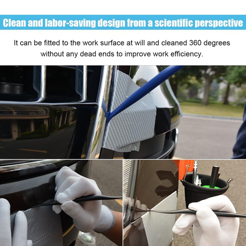 GLSOWEE 3PCS Car Micro Squeegee Curves Slot Tint Tool Set,
