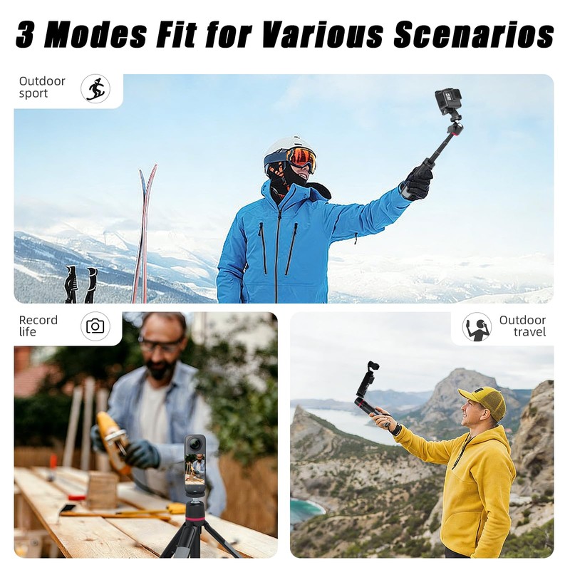 Mini Selfie Stick Action Camera Tripod Compatible with DJI OSMO
