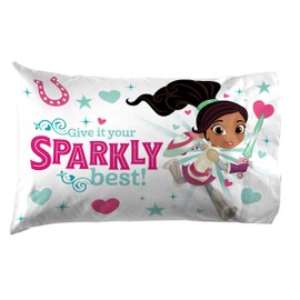 Jay Franco Nella Sparkle Knight Pillowcase, Medium, White