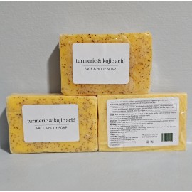 Kojic 3set/Handmade Tumeric  Lemon + Kojic Acid Soap Skin Whitening Dark Spot