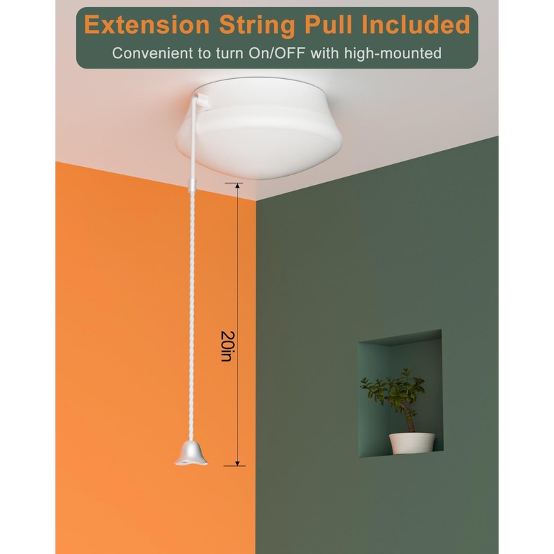 Lightdot 7” Modern LED Ceiling Light with Pull Chain 12W