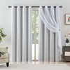 Lotusolution 4pcs White Blackout Curtains for Winter 95" Long Sheer & Blackout Mix and Match Blackout Curtains Double Layer Single Layer Solid Room Darkening Thermal Insulated Drapes, 52" Wide