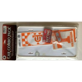 TAG EXPRESS TENNEESEE VOLUNTEERS LICENSE PLATE,FRAME AND FAN PACK COMBO NEW