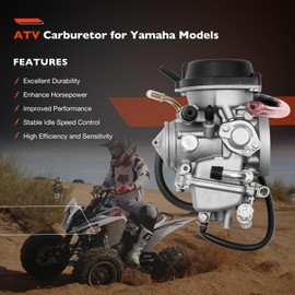 Raptor 350 Carburetor Compatible with Yamaha Raptor350 YFM350 Carb YFM350R YFM350RSE YFM350RSE2 2004-2013 New Carb with Air Filter&Intake Manifold Boot&Air Filter Guide