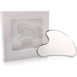 Gua Sha, Herramienta de Guasha Facial, Herramienta de Gua Sha de Acero Inoxidable para Terapia de Acupuntura Facial y Corporal, Tratamiento de Puntos de Activación y Masaje de Spa