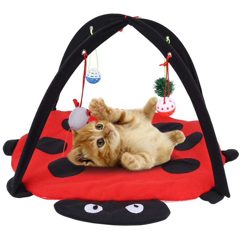 Foldable Cat Activity Play Mat Tent Multifunction Pet Bed with