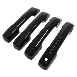 Kolya Compatible with 2025 Toyota 4Runner Accessories Door Handle Cover for 2022 2023 2024 2025 Tundra Accessories for 2024 2025 Tacoma Accessories (Glossy Black with Smart Keyhole)