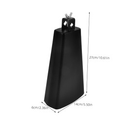 FRCOLOR Lightweight Metal Cowbell with Stick for Sports Events and Musical Use Hand Percussion Bell Drum Accessory Portable Noise Maker for Cheerleading and Performances