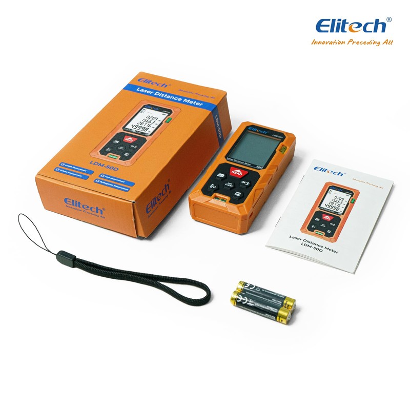 Elitech Laser Distance Meter 50M, Digital Measure Tool with Area