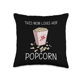 Best Popcorn Box Game Show Pop Snack Accessories Cool Popcorn Gift for Mom Mama Corn Kernel Movie Night Food Throw Pillow, 16x16, Multicolor