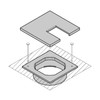 LAMP LS60KS-DBR Sugatsune Wire Hole Cap, Dark Brown, Square Type,