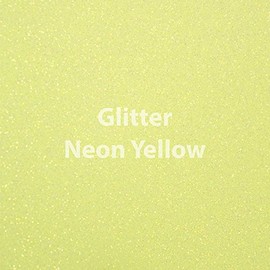 (Neon Yellow) - Siser Glitter HTV 50cm x 30cm Sheet - Iron on Heat Transfer Vinyl (Neon Yellow)