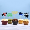 Chewarelly 24 Pack 2025 Congrats Grad Cupcake Toppers Set, Glitter
