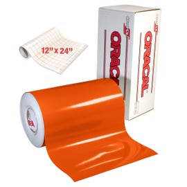 Orange Glossy Roll of Oracal 651 Permanent Adhesive-Backed Vinyl (12 Inch x 30ft w/Transfer Paper)