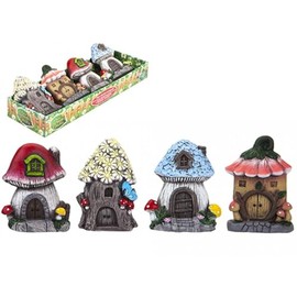 Assorted Colors Polystone Secret Fairy Garden Toadstool/Flower House - 1 Piece - Perfect Enchanting Indoor & Outdoor Garden Decor