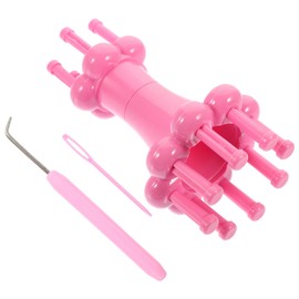 Operitacx 1 Set Winder Weaving Machine Knitting Needle for Jumper Embroidery Spool French Knitting Doll Knitting Machine for Adults Hand Tool Plastic Doll Knitter DIY Weaving Tool Rosy