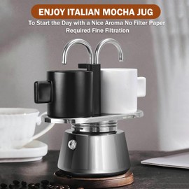 Moka Pot for Making Coffee, Italian Coffee Maker Stainless Steel Mocha Coffee Pot Italian DIY Conduit Coffee Maker Stovetop Espresso Maker for Family Neighbors Friends and Colleagues on Any Scenes