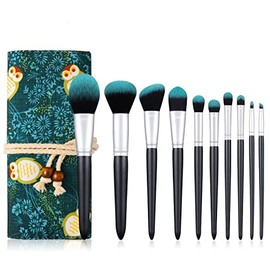 Juego de brochas de Maquillaje, 10 Uds., brochas de Maquillaje Firefly con Bolsa, Sombra de Ojos, Base en Polvo, Contorno, brocha de Maquillaje, Kit de Herramientas de Belleza cosmética