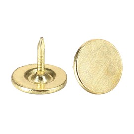 sourcing map Pack of 50 Upholstery Nails, Furniture Nails, Gold Tone for Furniture, Sofa, Headboards, 11 mm x 10 mm, Flat Head