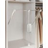 tonchean Heavy Duty Pull Down Closet Rod White, 60 Lbs