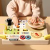 Wooden Steering Wheel Toy Early Educational Stimulation LED Wood Sensory